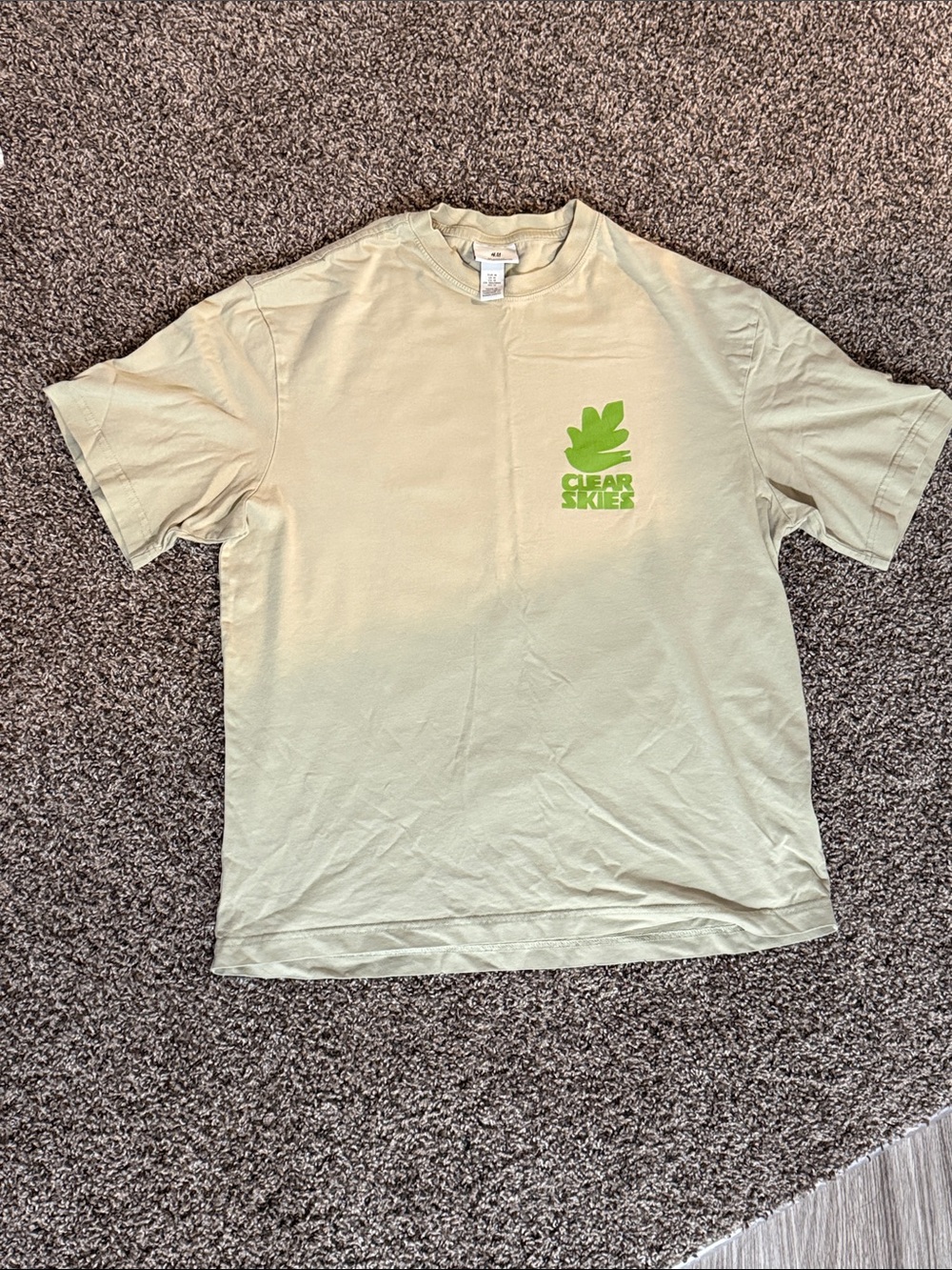 H&M Light Sage Green Logo Tee